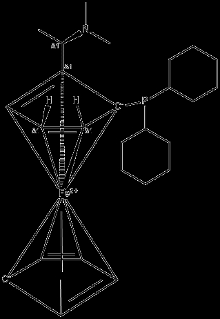 (S) -1- (Dicyclohexylphosphino) -2- [(R) -1- (디메틸 아미노) 에틸] 페로 센